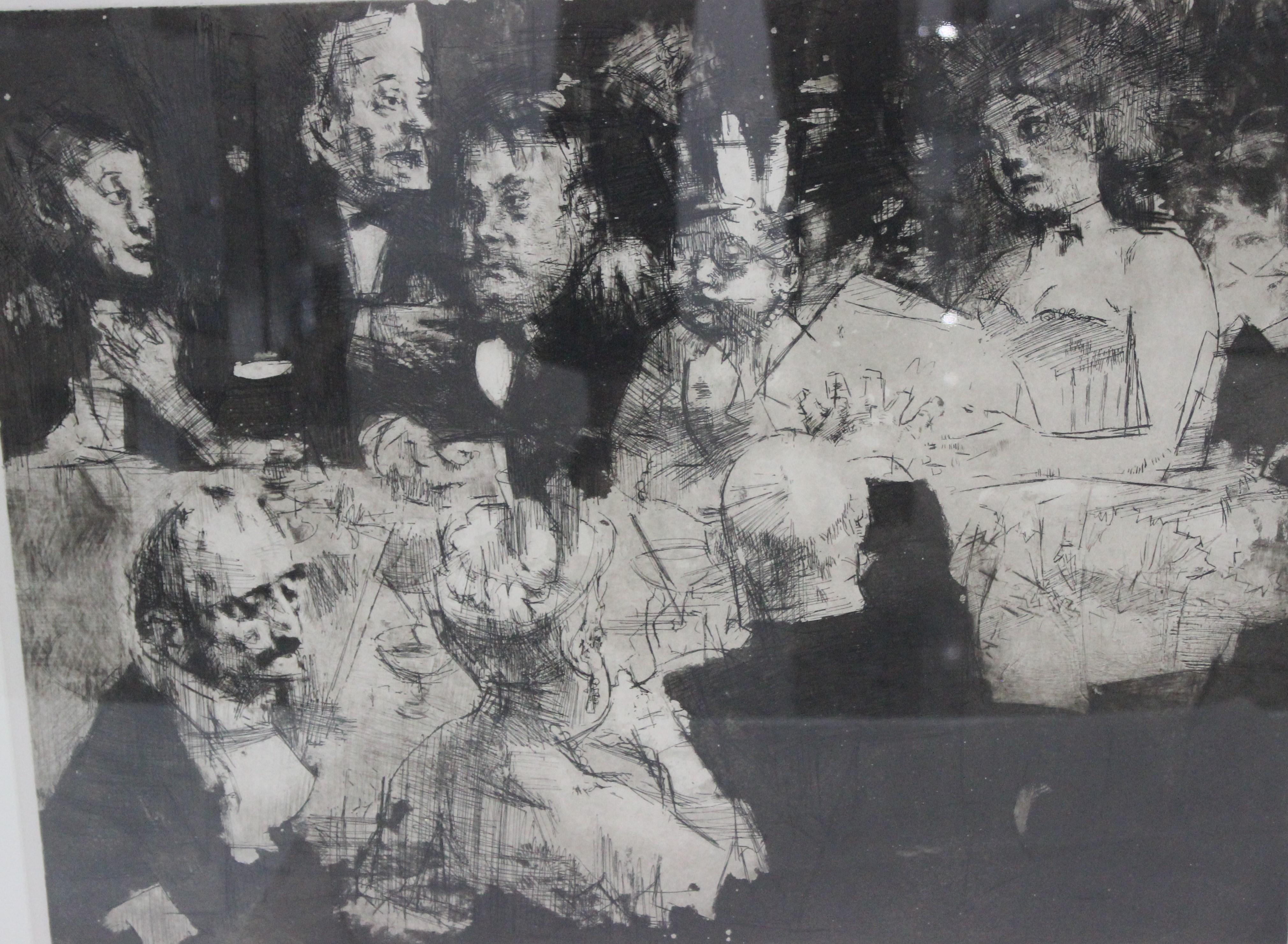 This dry point, mezzotint, aquatint etching by Jack Levine is titled 