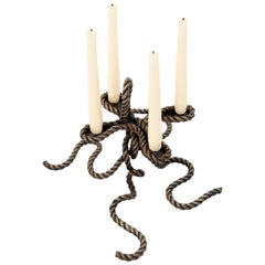 Electra Cast Bronze Rope Candelabra by Allegra Hicks