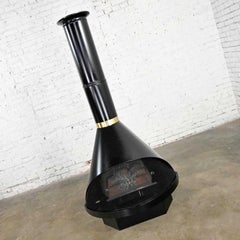 Electric Black Metal Cone Freestanding Fireplace by Montgomery Ward Style Preway