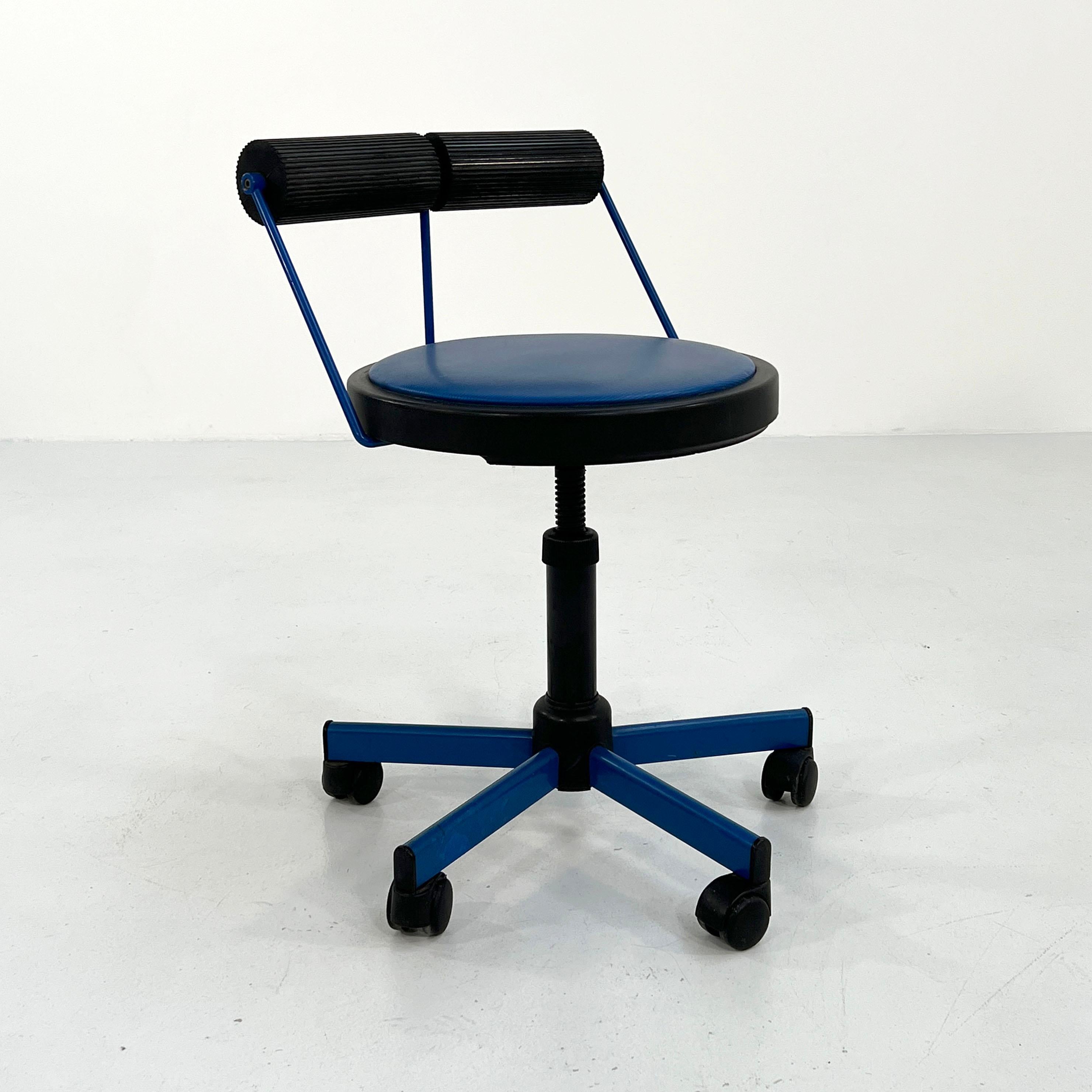 Electric Blue Desk Chair from Bieffeplast, 1980s 5