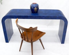 Electric Blue Faux Snake Skin C-Shape Console Sofa Table