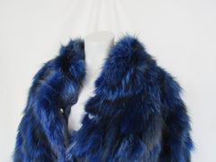 Electric Blue Fox Fur Jacket