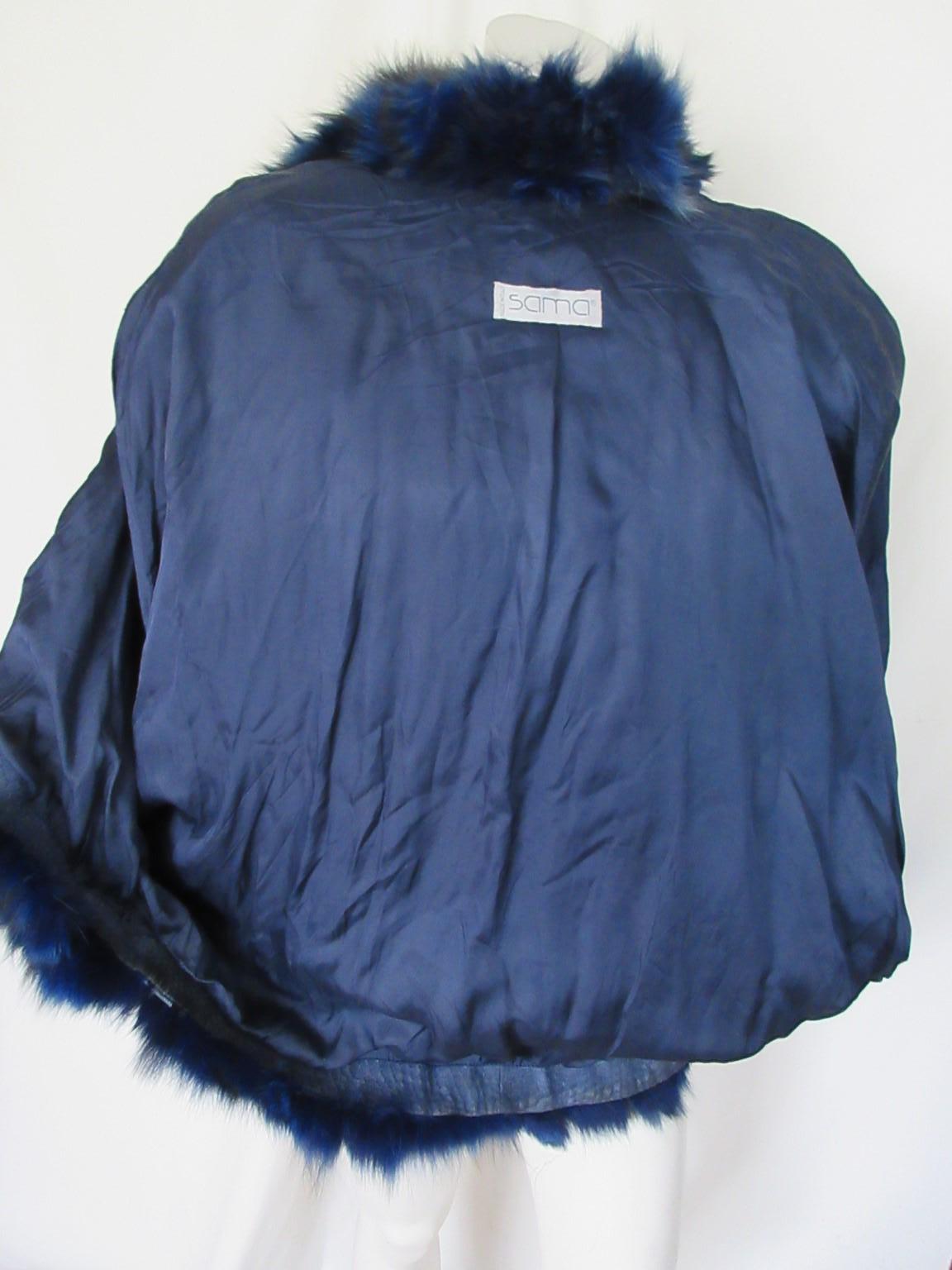 Electric Blue Fox Fur Jacket For Sale 4