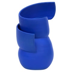 Electric Blue Helix Vase Handmade in Barcelona by Niho Ceramics