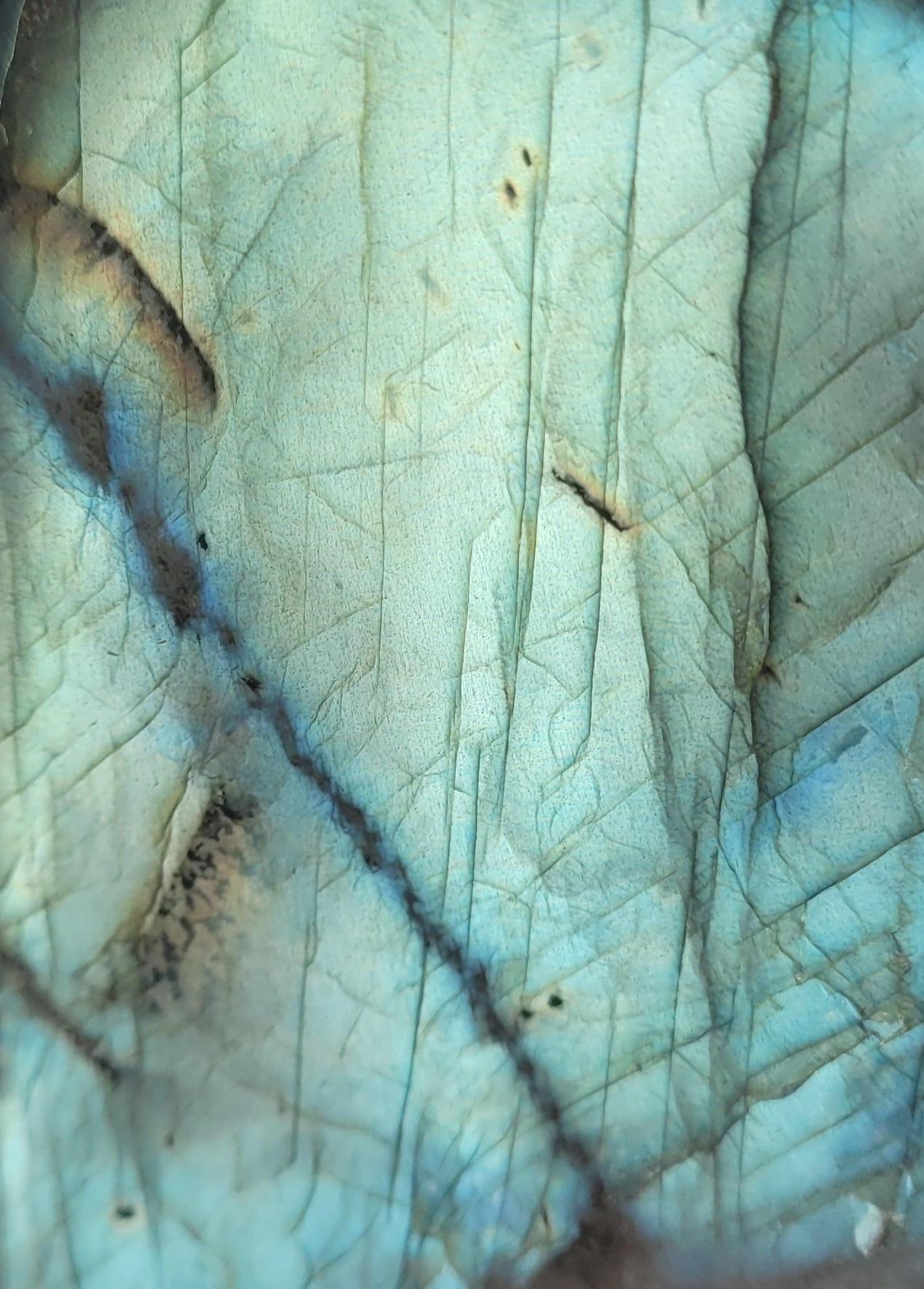 Contemporary Electric Blue Labradorite polished bloc For Sale