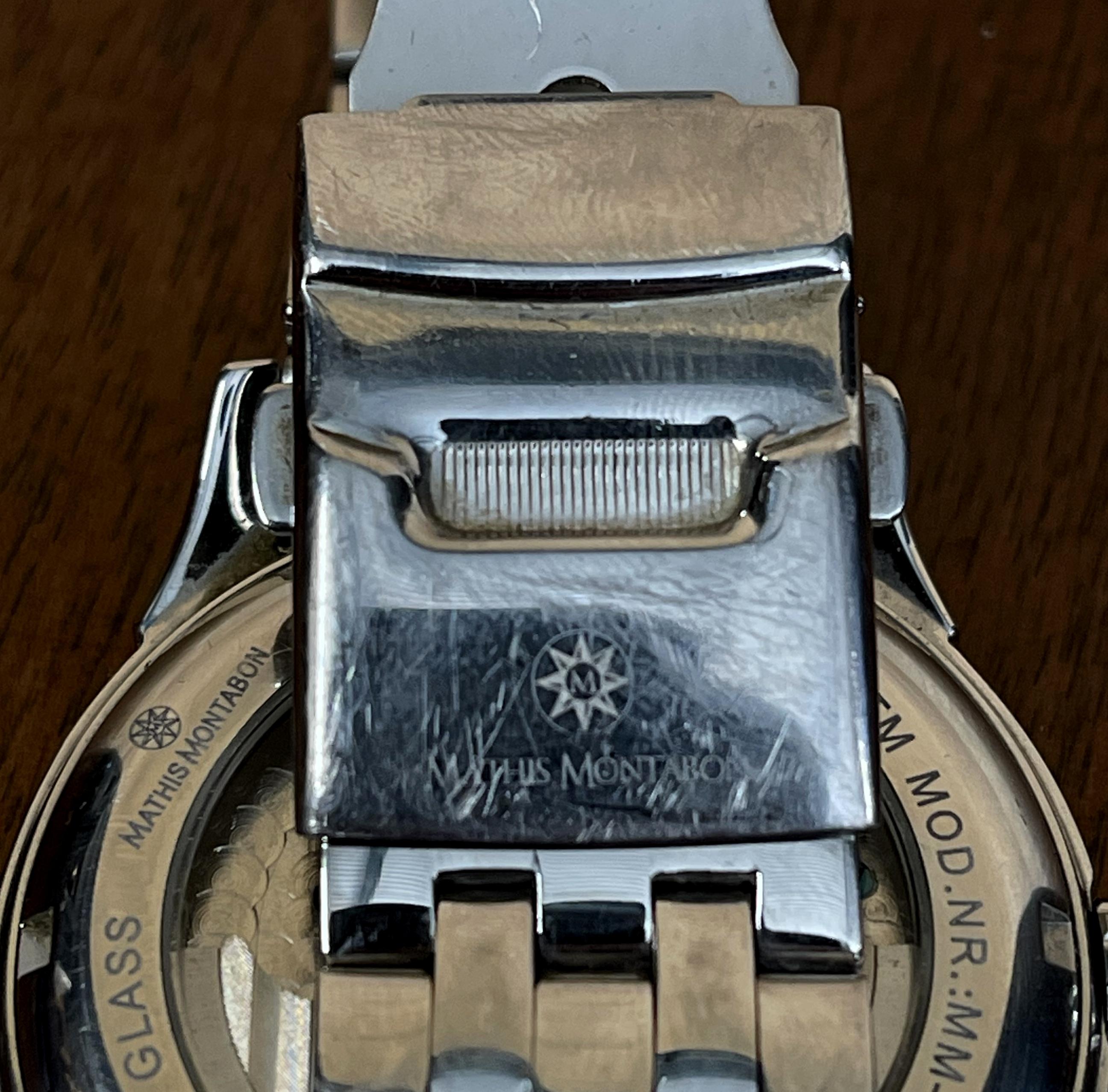 Montre-bracelet chronographe Mathis Montabon bleu électrique pour hommes  en vente 10