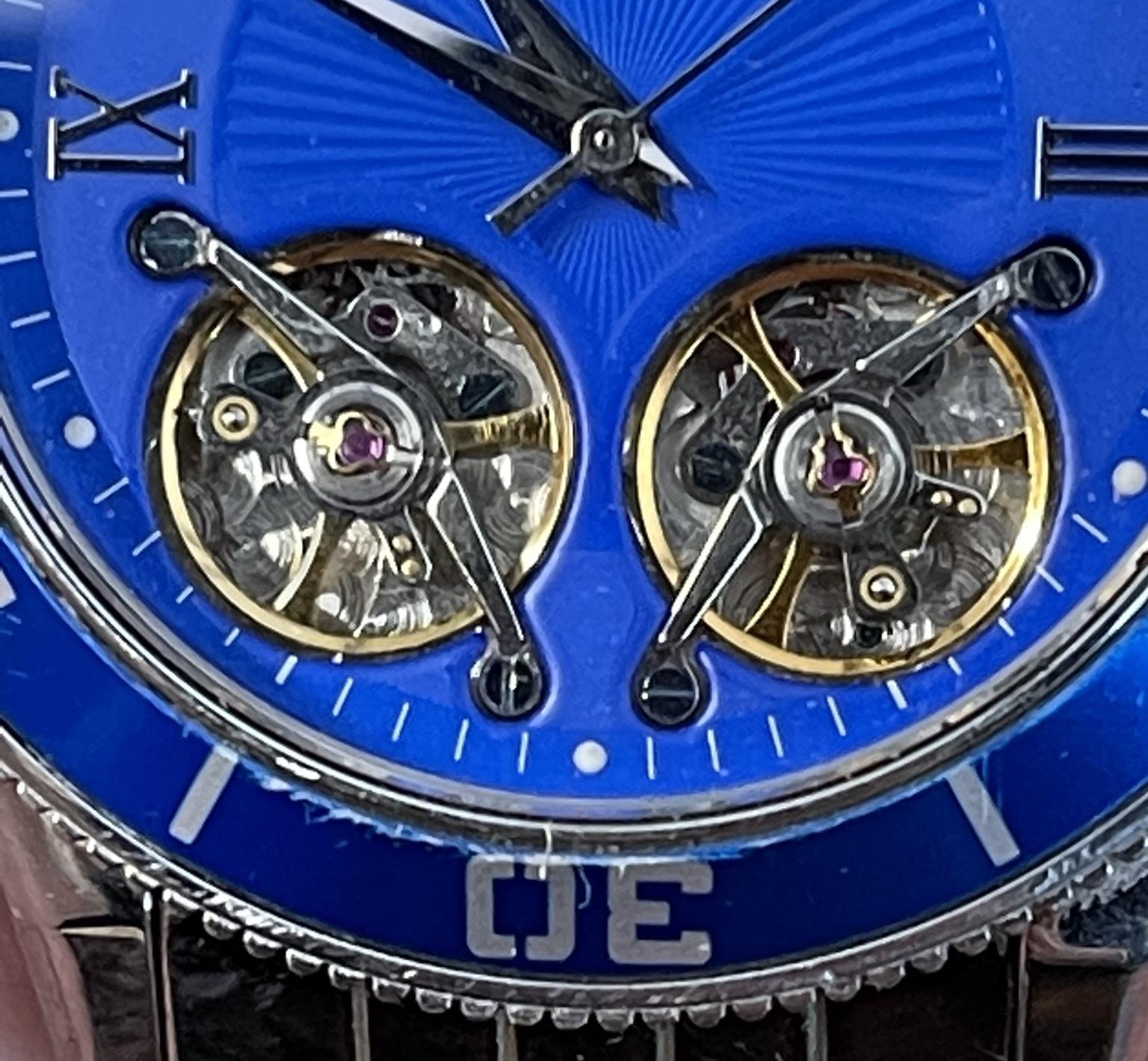 Montre-bracelet chronographe Mathis Montabon bleu électrique pour hommes  en vente 11