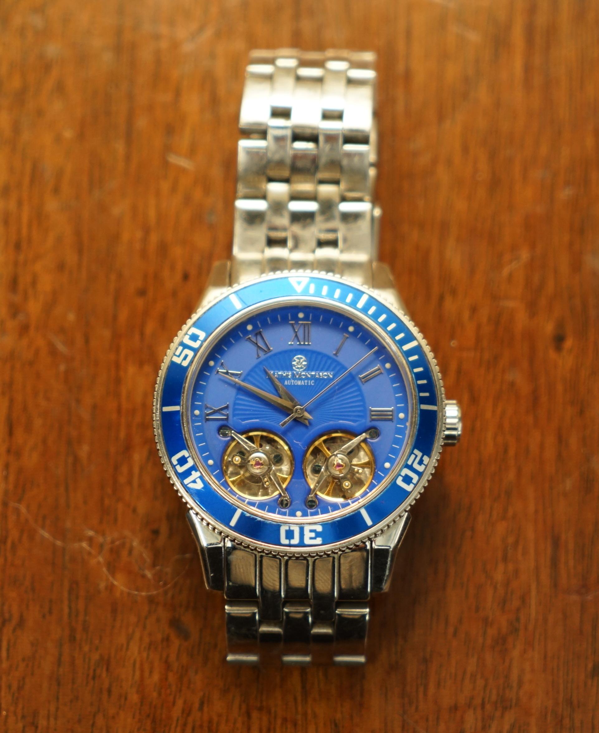 Montre-bracelet chronographe Mathis Montabon bleu électrique pour hommes  Unisexe en vente