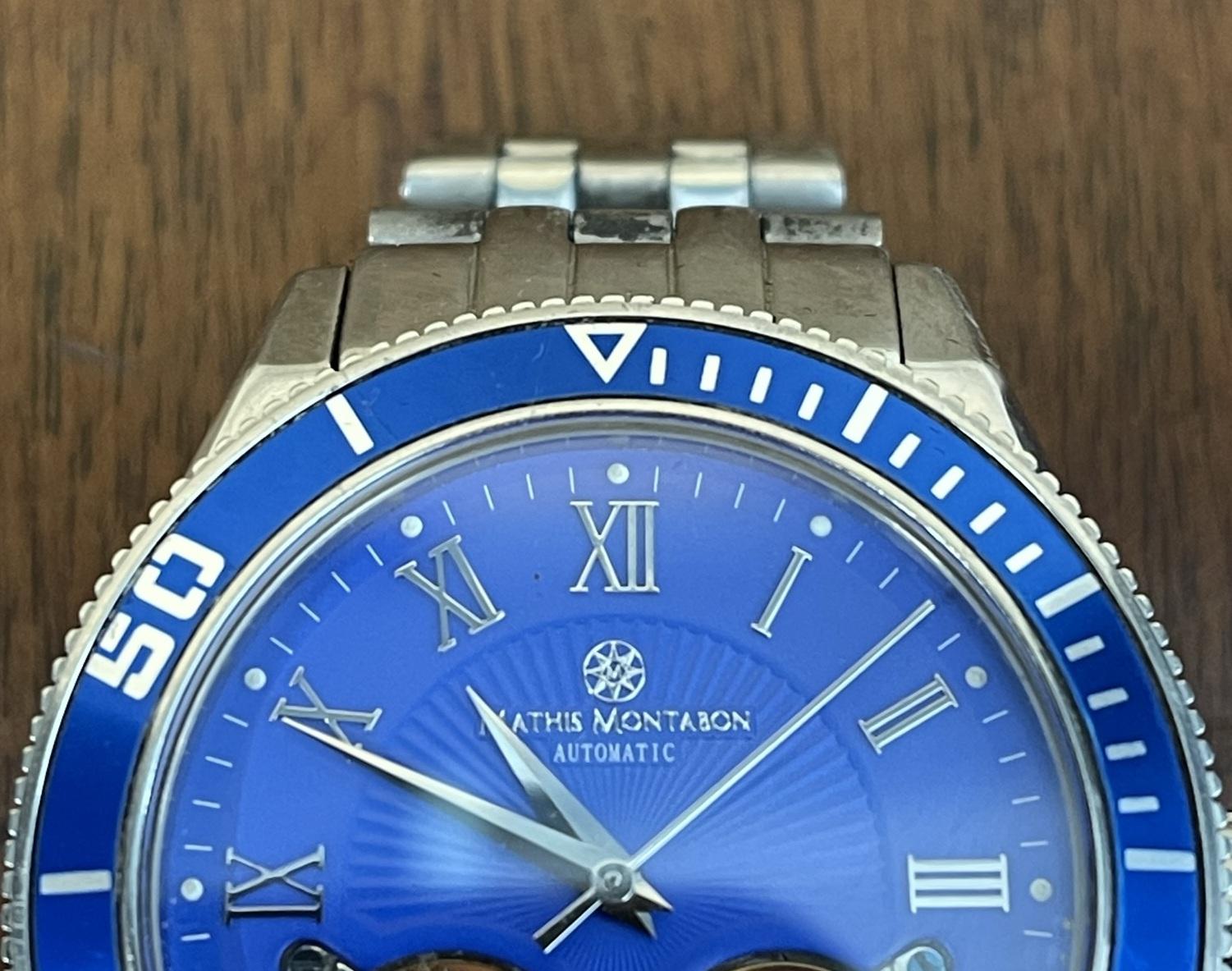 Montre-bracelet chronographe Mathis Montabon bleu électrique pour hommes  en vente 2