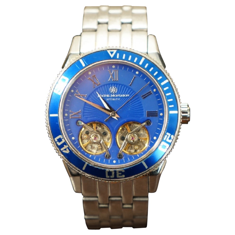 Orologio da polso maschile Mathis Montabon Chronograph blu elettrico