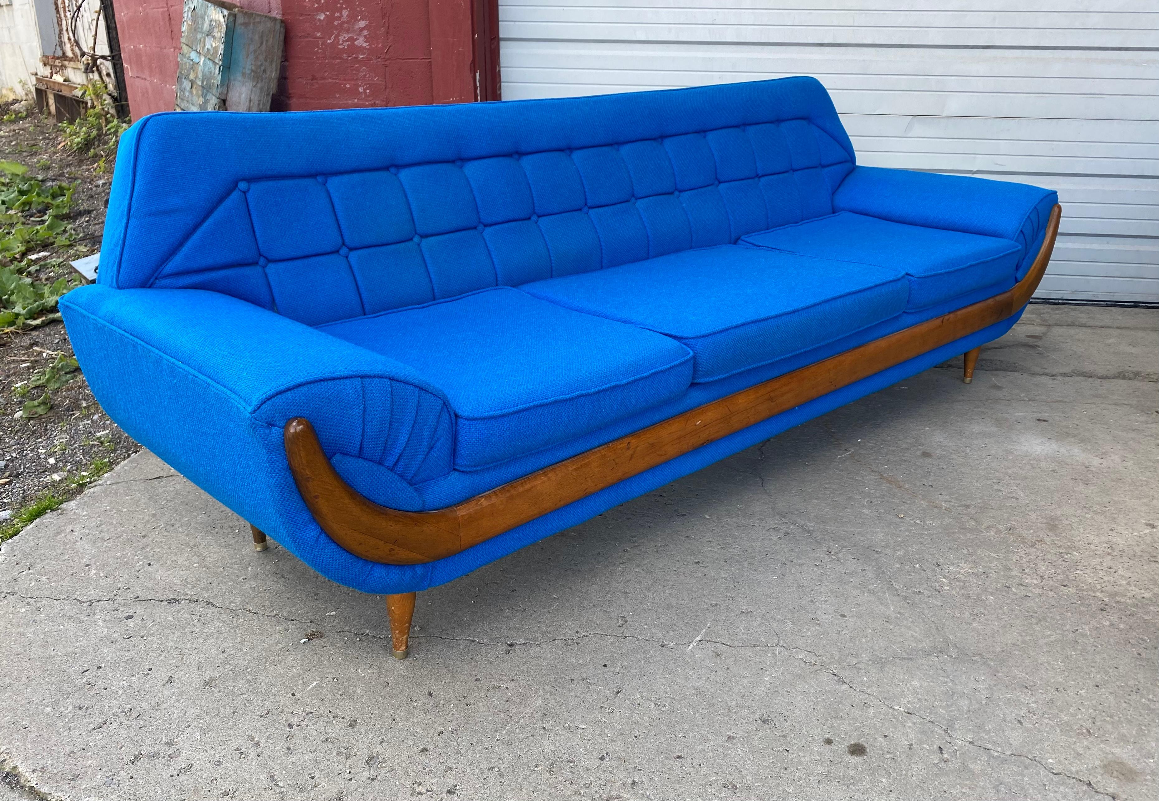 Electric Blue Mid-Century Modern 3 Pc. Living Room Suite, After Adrian Pearsall 5