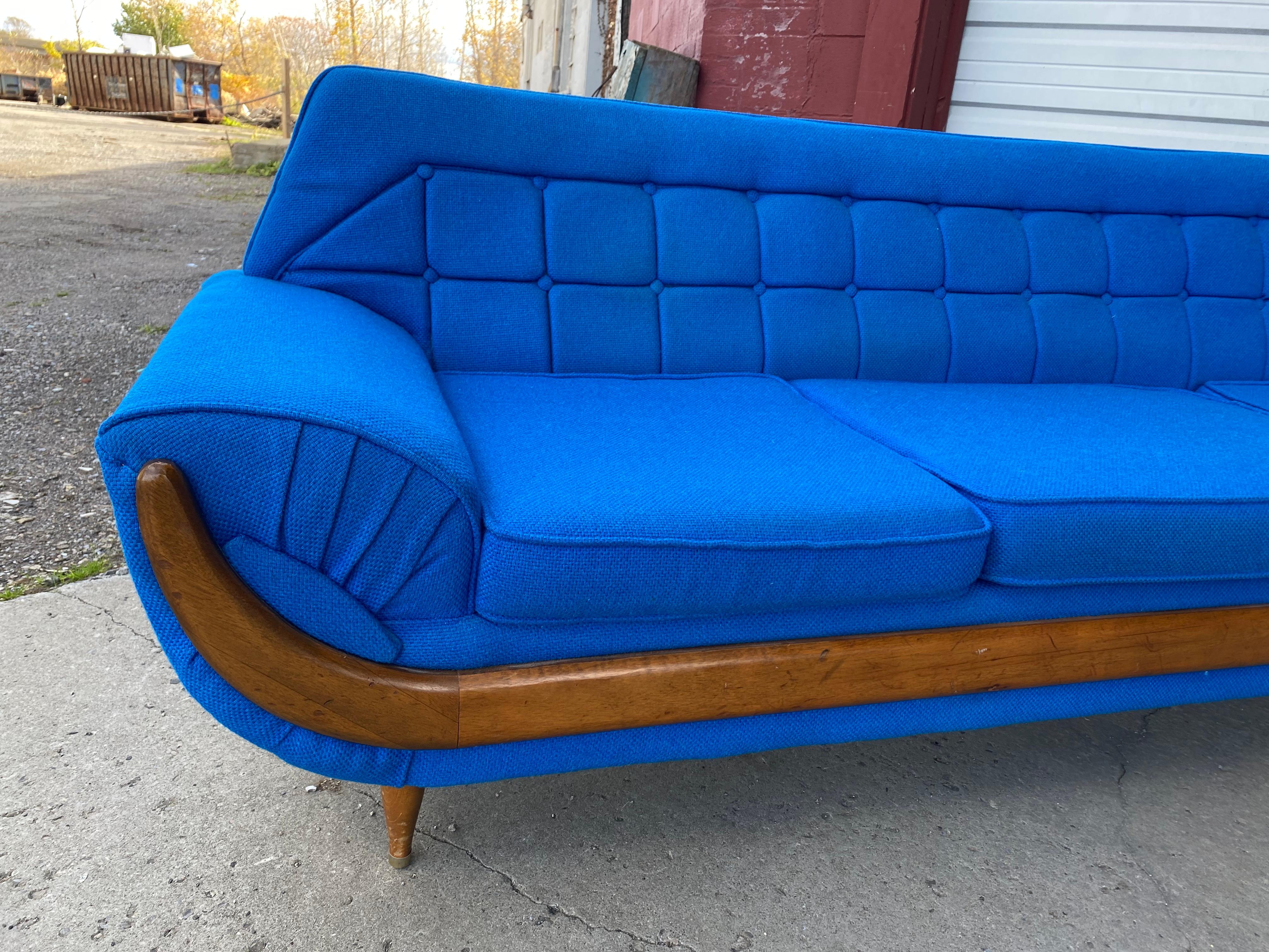 Electric Blue Mid-Century Modern 3 Pc. Living Room Suite, After Adrian Pearsall 3