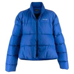 Giacca Puffer Balenciaga blu elettrico