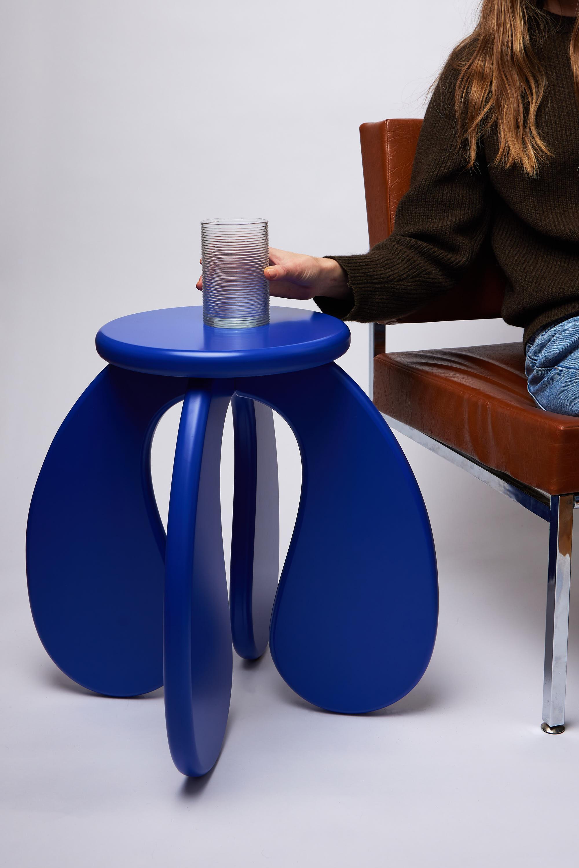 Space Age Electric Blue Space Side Table / Stool by Squares & Things For Sale