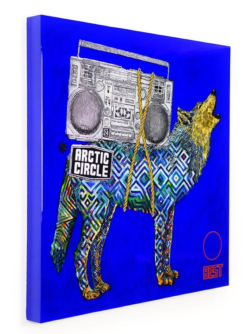 Lupus blu - Mixed Media Art Contemporaneo di Electric Coffin