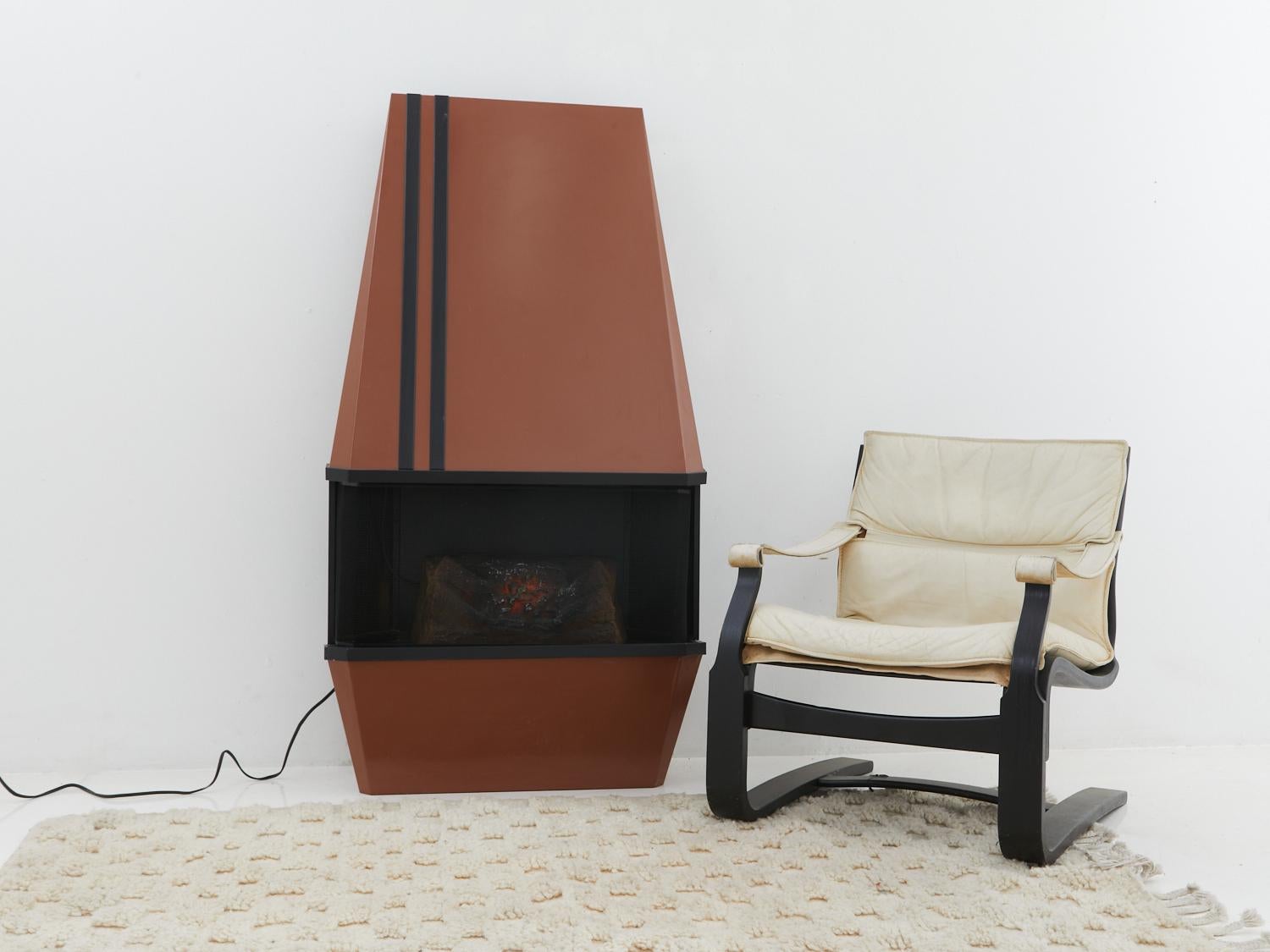 Turn up the heat and dial up the style with this electric fireplace by Sears, Roebuck, and Co. Featuring adjustable black vertical stripes, it's the perfect blend of warmth and coolness.

- 58