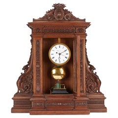 Used Electric oak mantel clock by Matthias Hipp