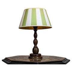 Vintage Electric Table Lamp From the Late 20th Century with Green-White Shade