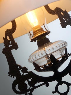Electrified 1876 Bradley and Hubbard Rise and Fall Lamp