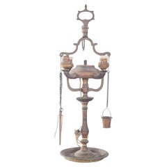 Electrified Antique Oil Lamp.