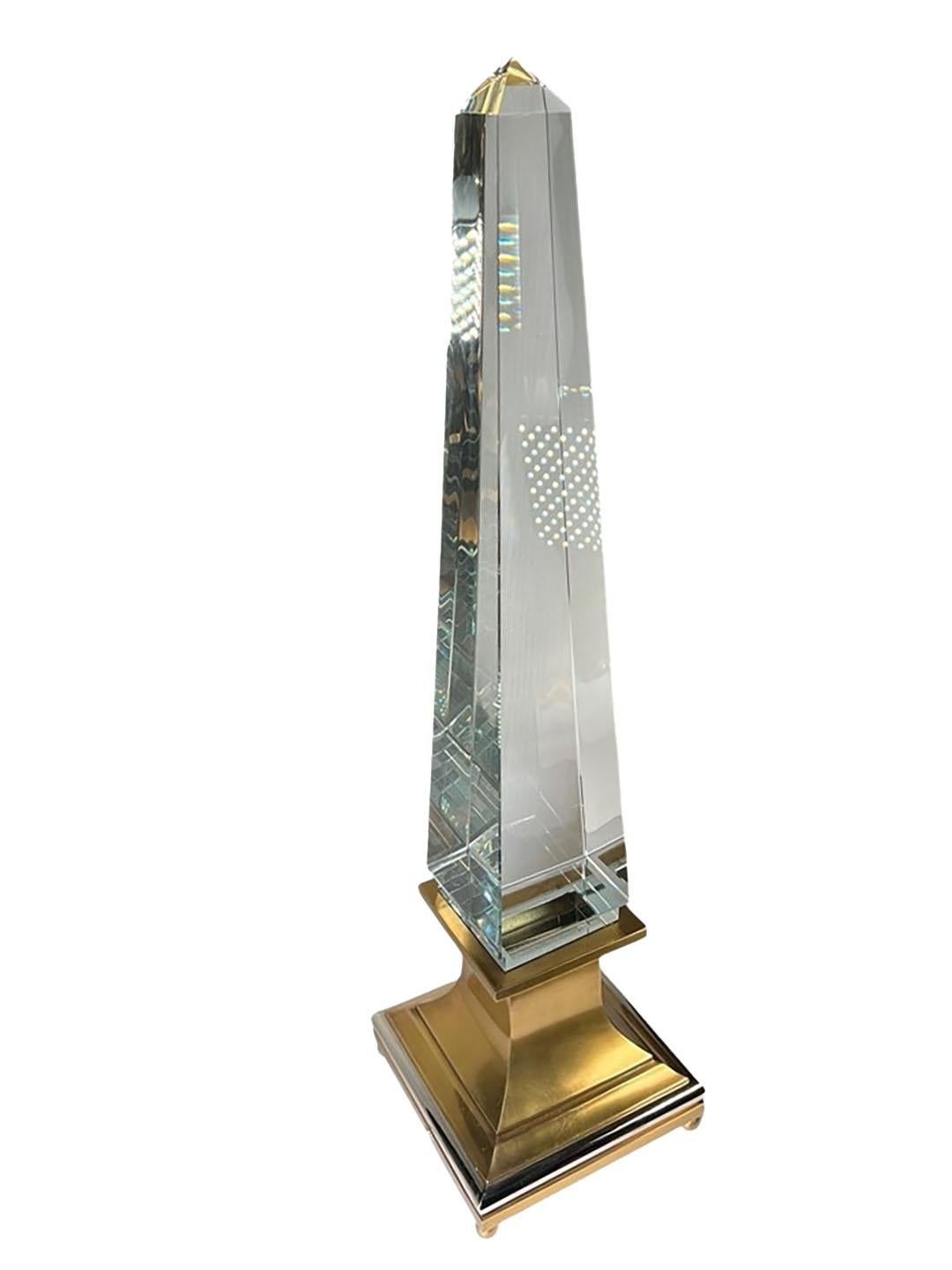 Obelisk-Lampen aus elektrifiziertem Kristall (Italienisch) im Angebot