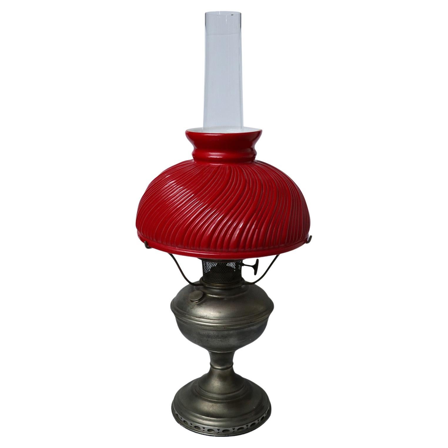 Electrified Kerosene Table Lamp For Sale