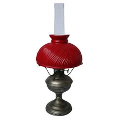 Antique Electrified Kerosene Table Lamp