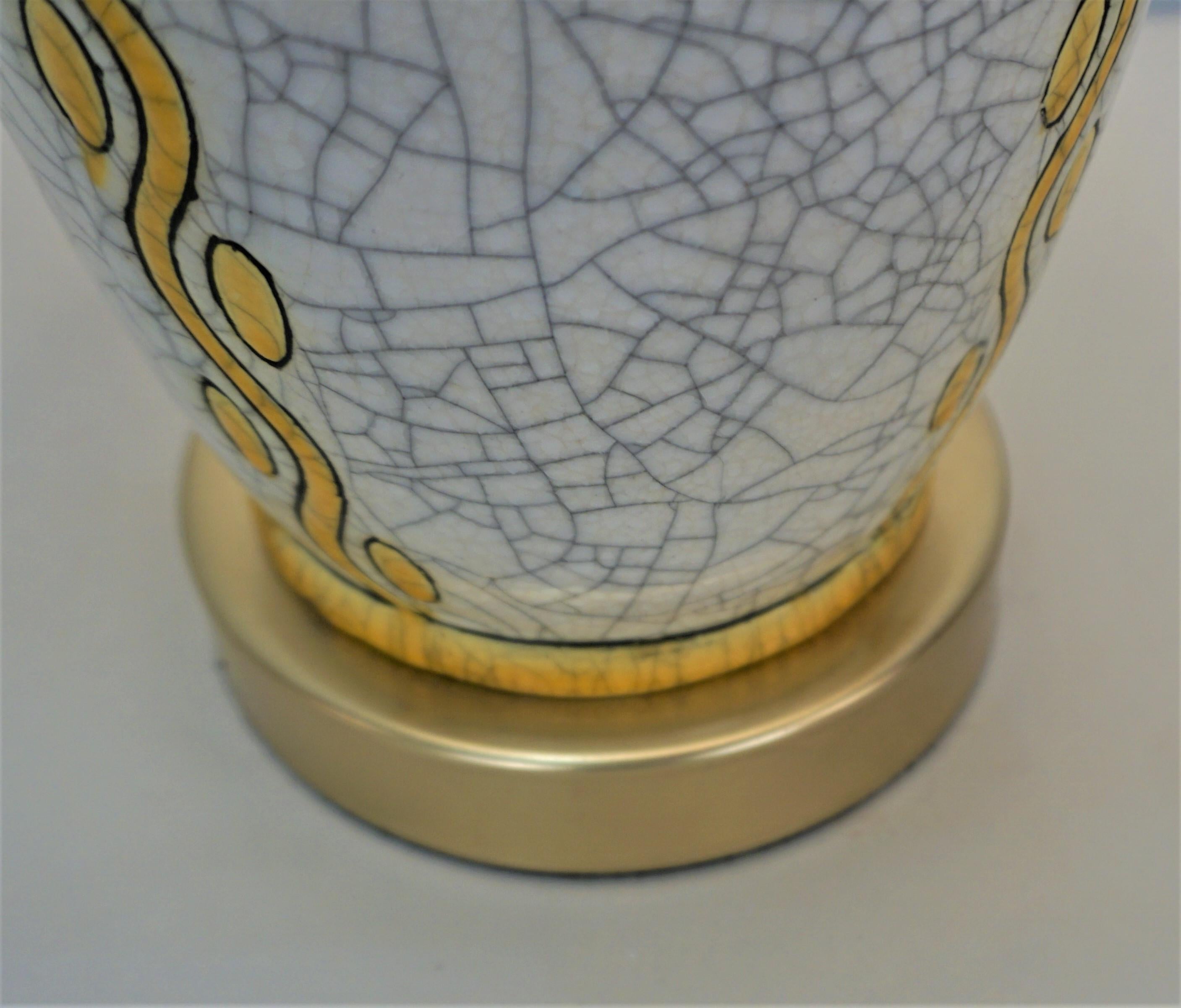 Early 20th Century Electrified Lamp Keramis Art Deco Vase by Charles Catteau for Boch For Sale