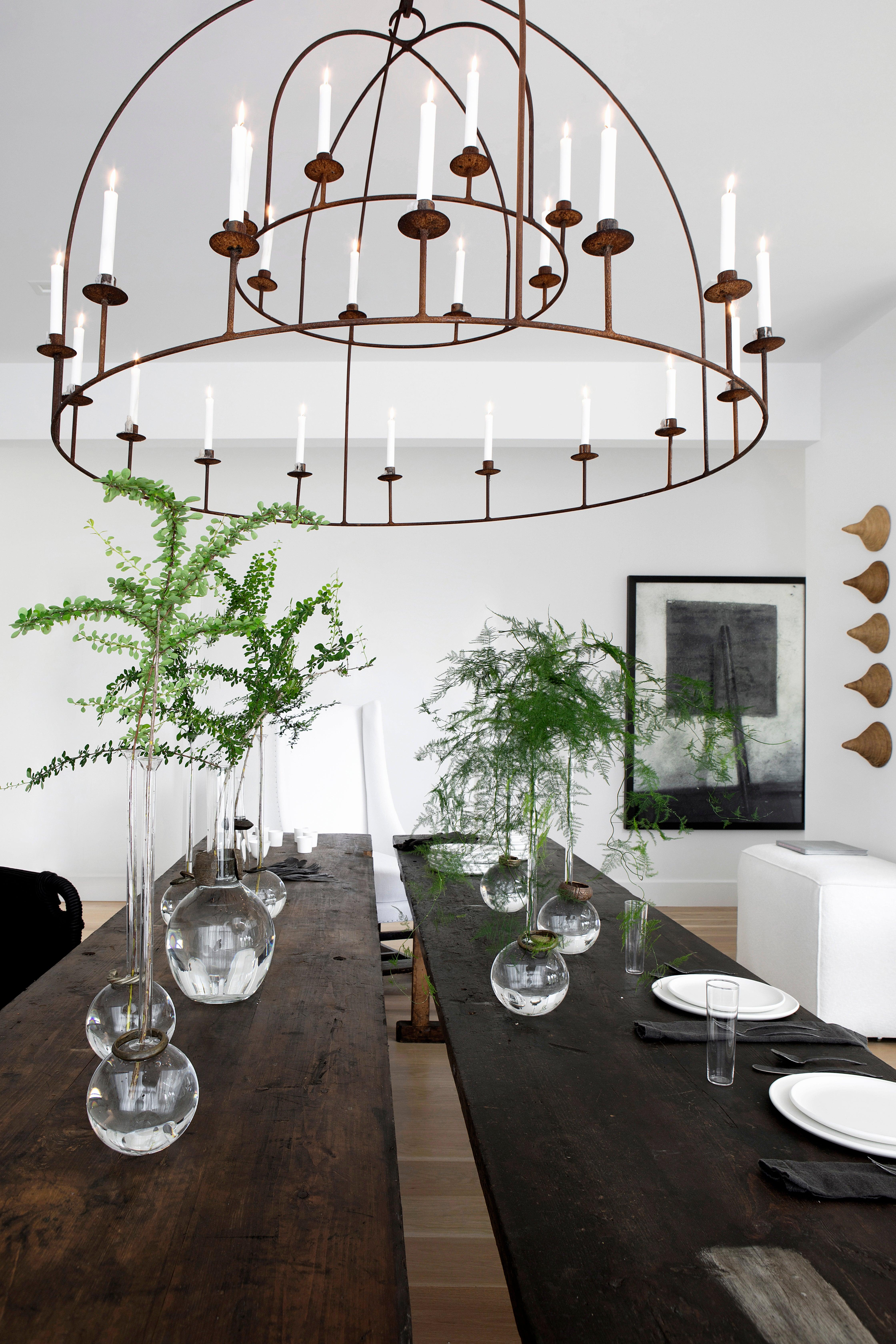 American 21st Century Two-Tiered Iron Chandelier Designed by Michael Del Piero For Sale