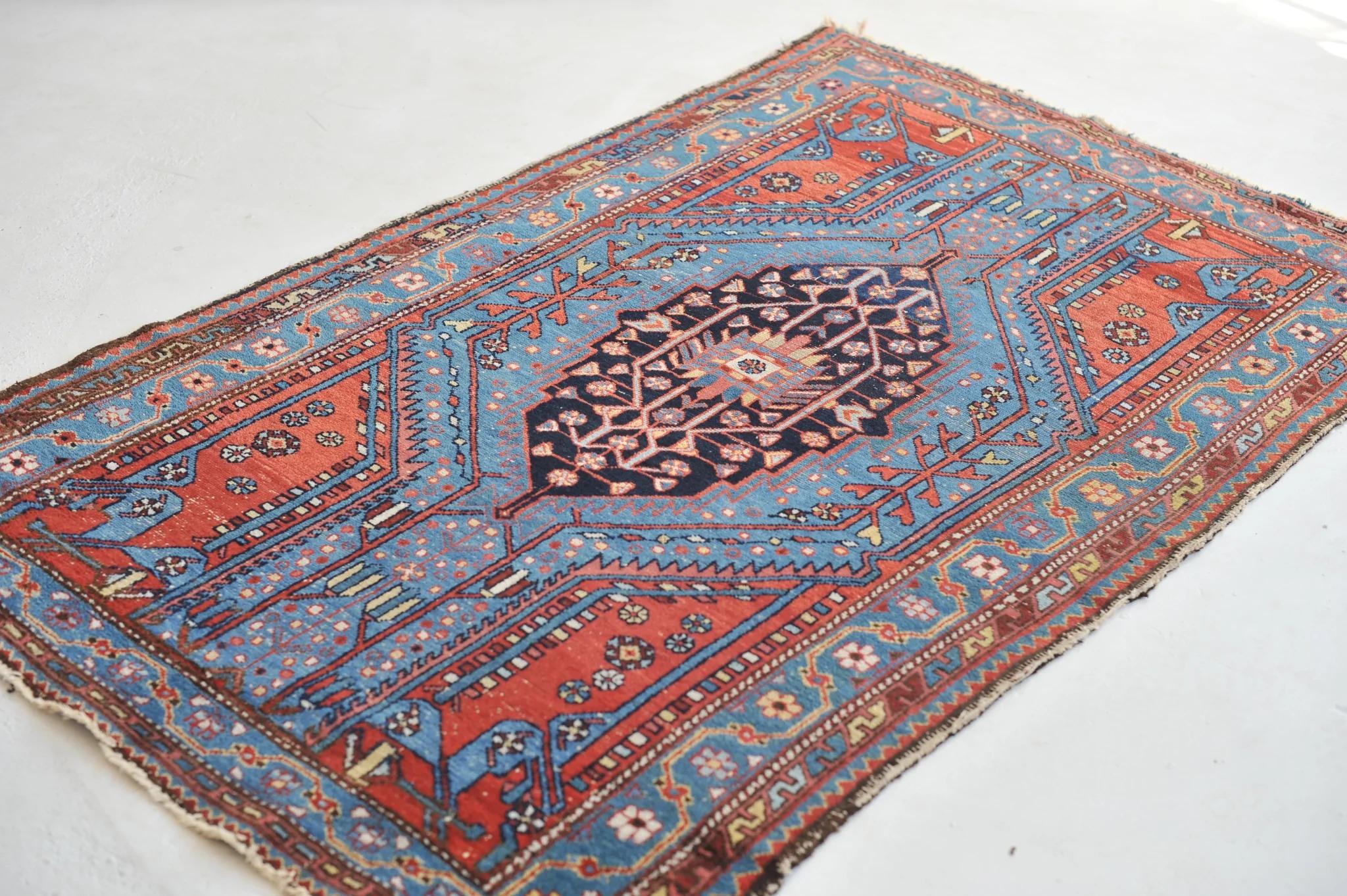 Electrifying Blue & Lovely Strawberry Antique

Size: 4 x 6
Age: Antique
Pile: Low

This rug is one-of-a-kind, only one in the world, no others are available.

Because of the nature and age of these older/antique handmade pieces, irregularities and