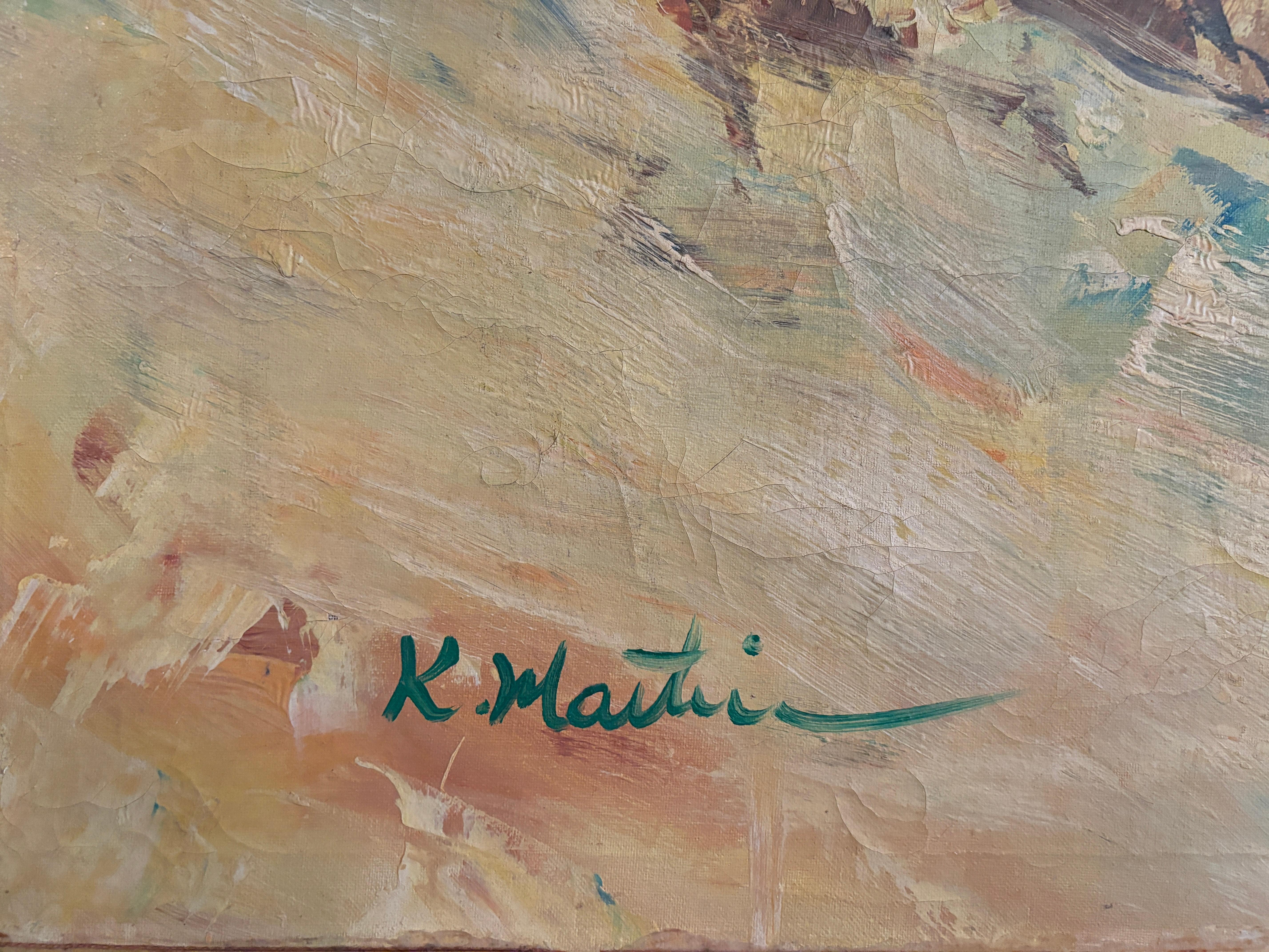 Electrizante ecuestre Óleo sobre lienzo de K. Martin en venta 4