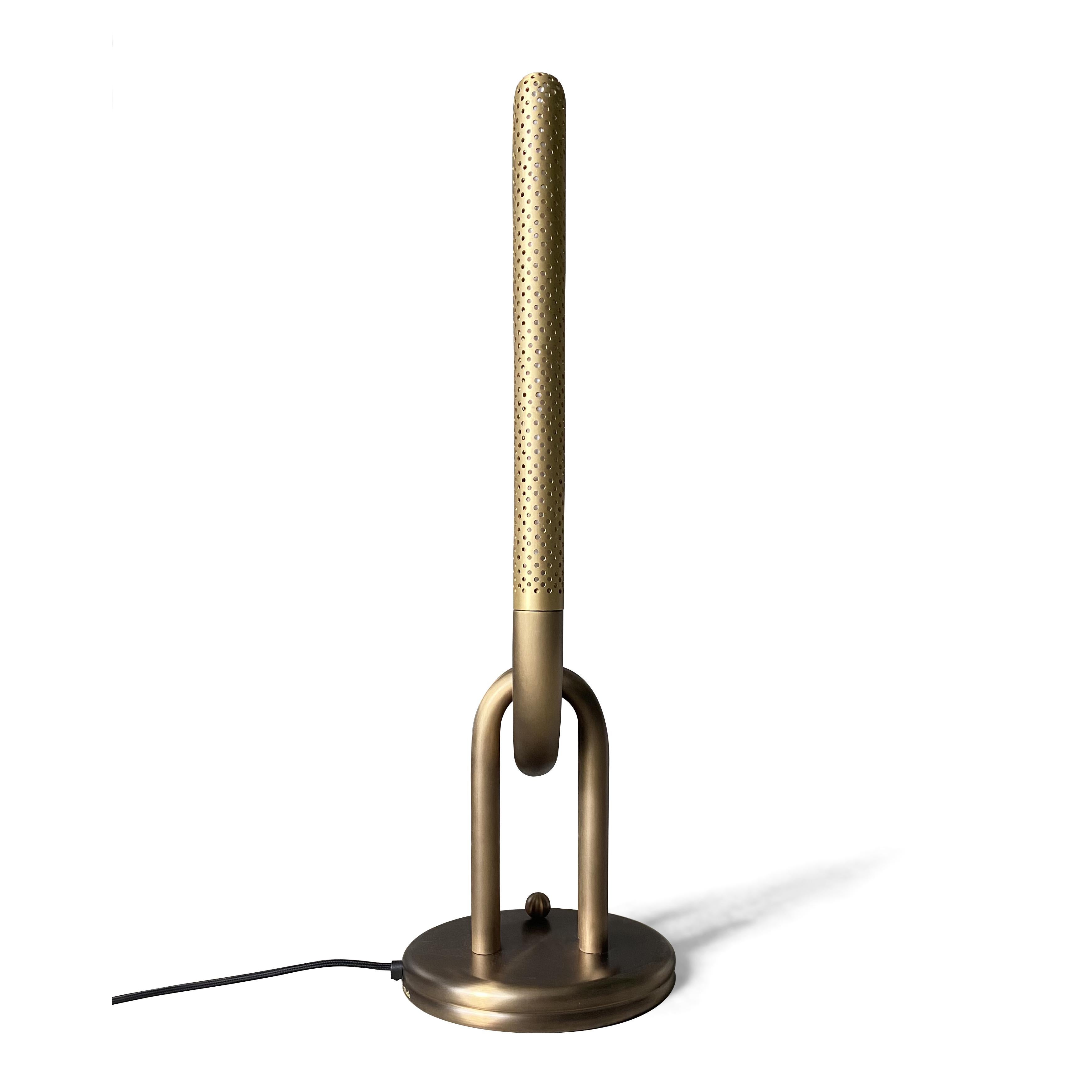 Portuguese Electron Table Light, Brushed Brass by Lara Bohinc