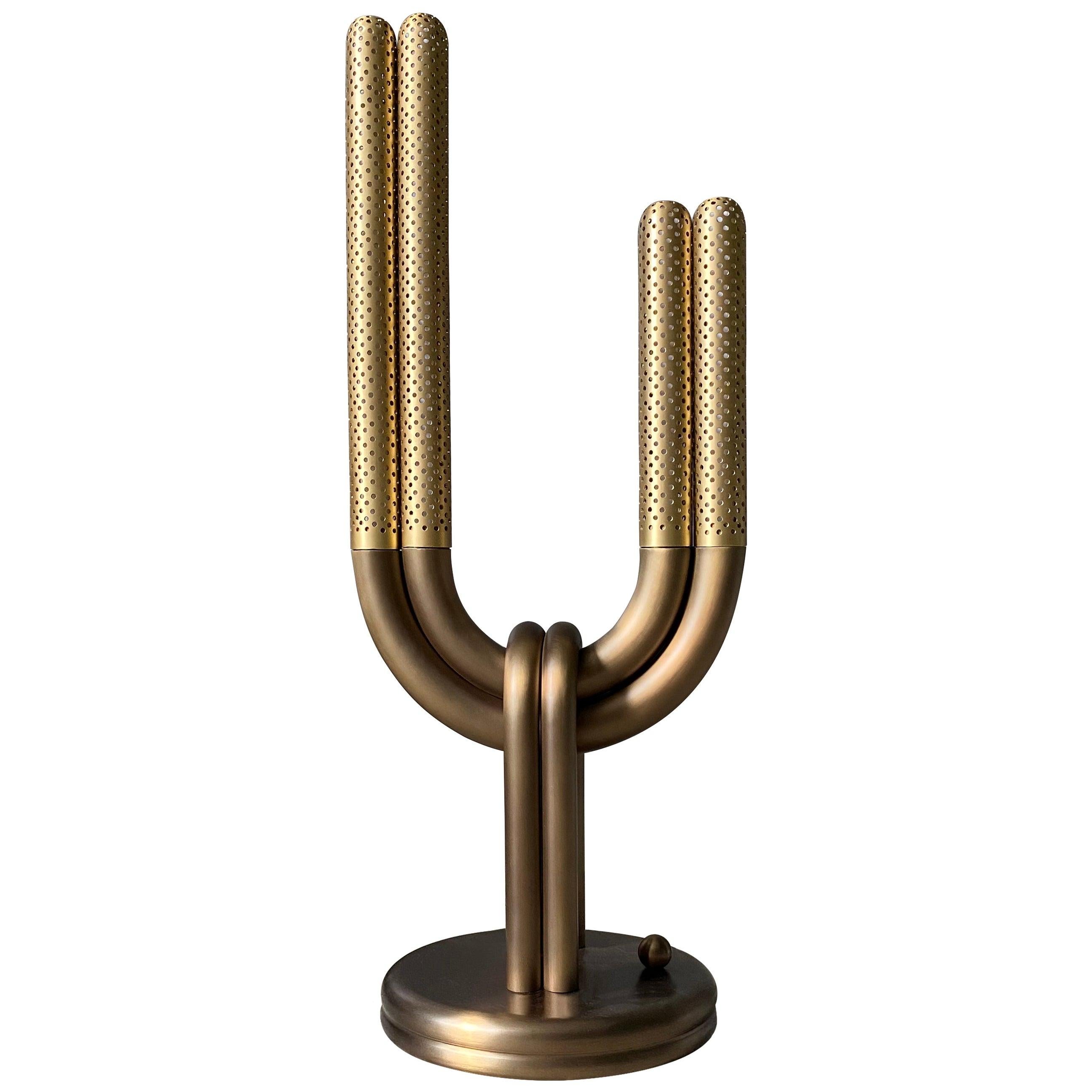 Electron Table Light, Brushed Brass by Lara Bohinc