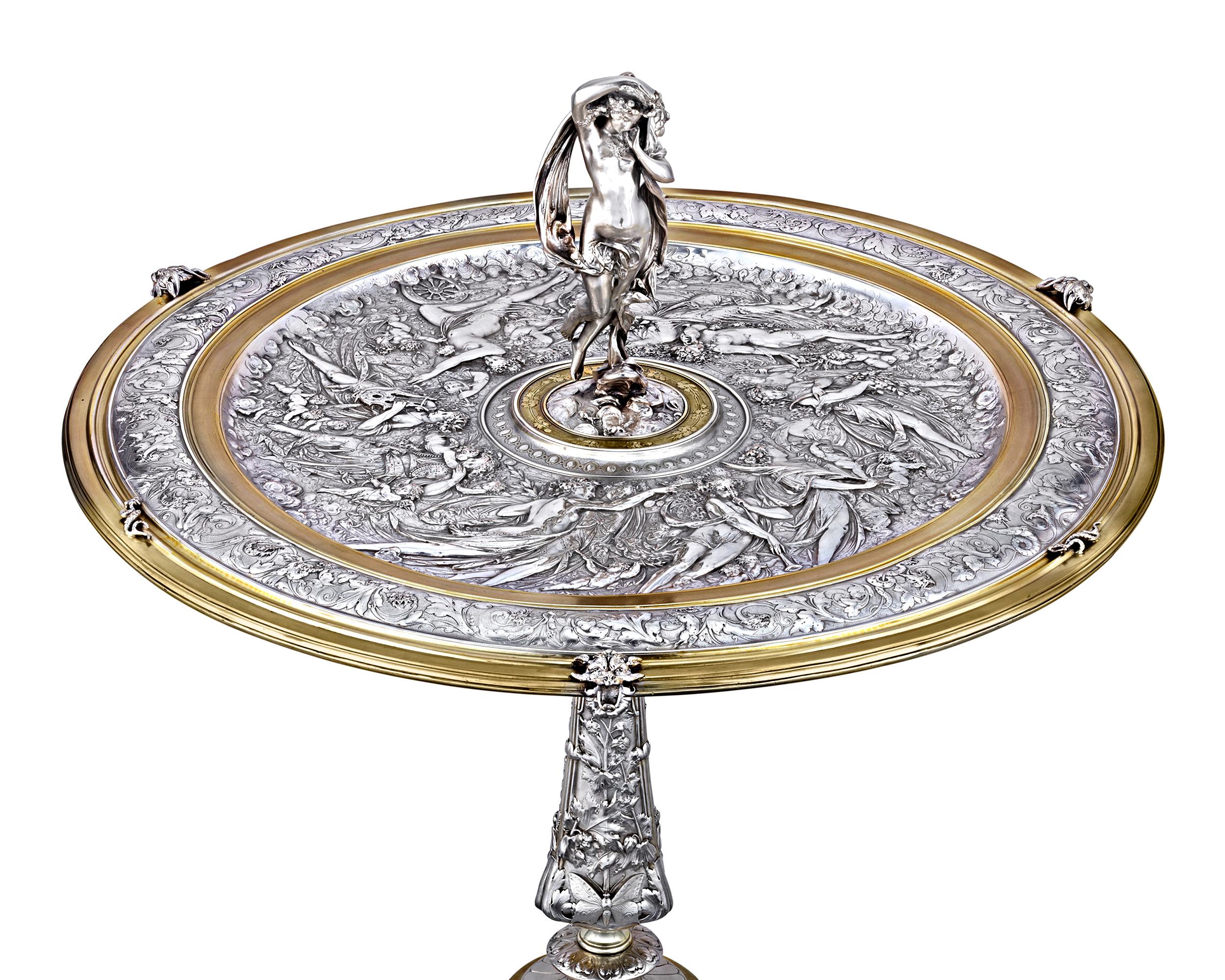 Repoussé Electroplate Table by Elkington & Co. For Sale