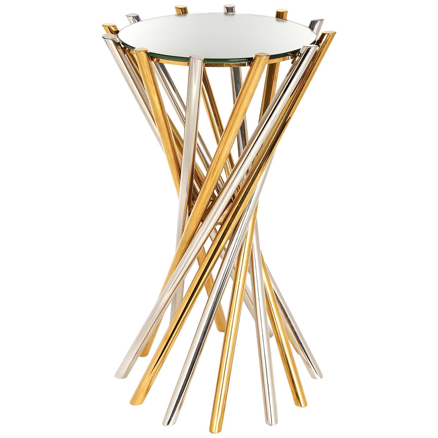 Electrum Brass and Nickel Accent Table