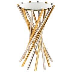 Electrum Brass and Nickel Accent Table