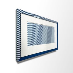 Hand Painted Panel Pop Art Modern Trompe L’oeil contemporary Liechtenstein Blue