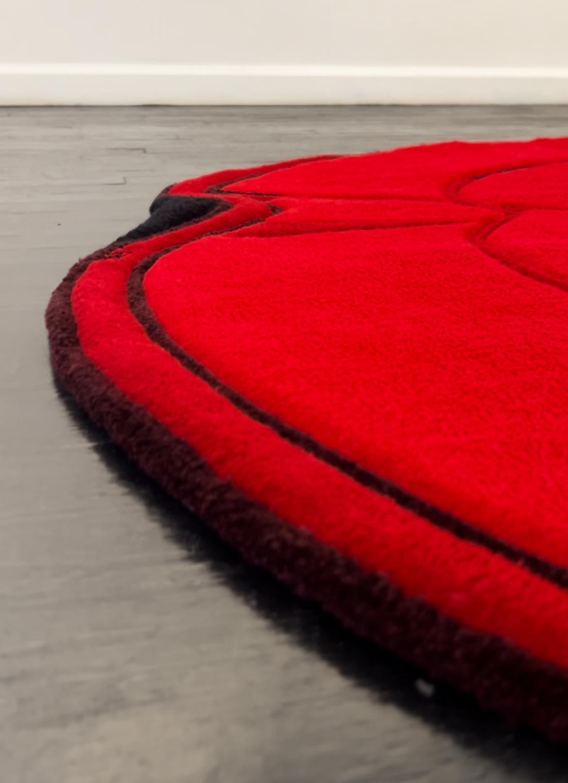 rug carpet meta red plush contemporary popart illusion abstract - Pop Art Mixed Media Art by E.LEE
