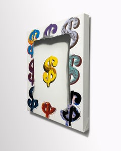 Warhol Currency Hand Painted on Canvas Shadows Pop Art Fun Modern 16x20 inches