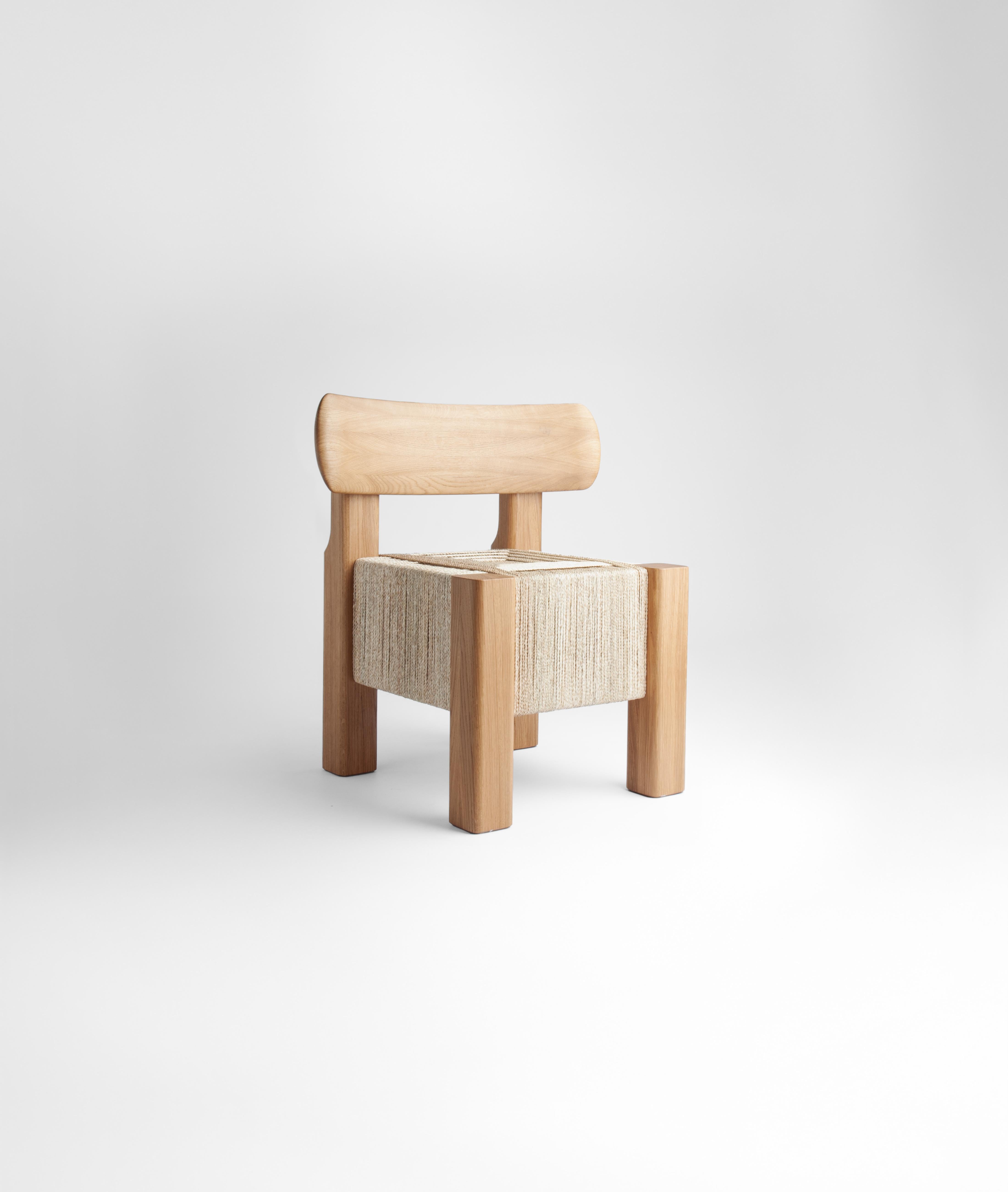 Elef Oak Wood and Wicker Rope Armchair by Adriane Escarfullery Neuf - En vente à PALMA, ES