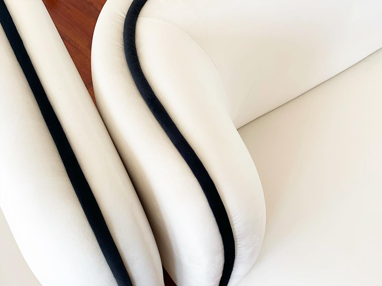 Velvet Elefante Armchair, Art Deco Style white black & pink velvet upholstered For Sale