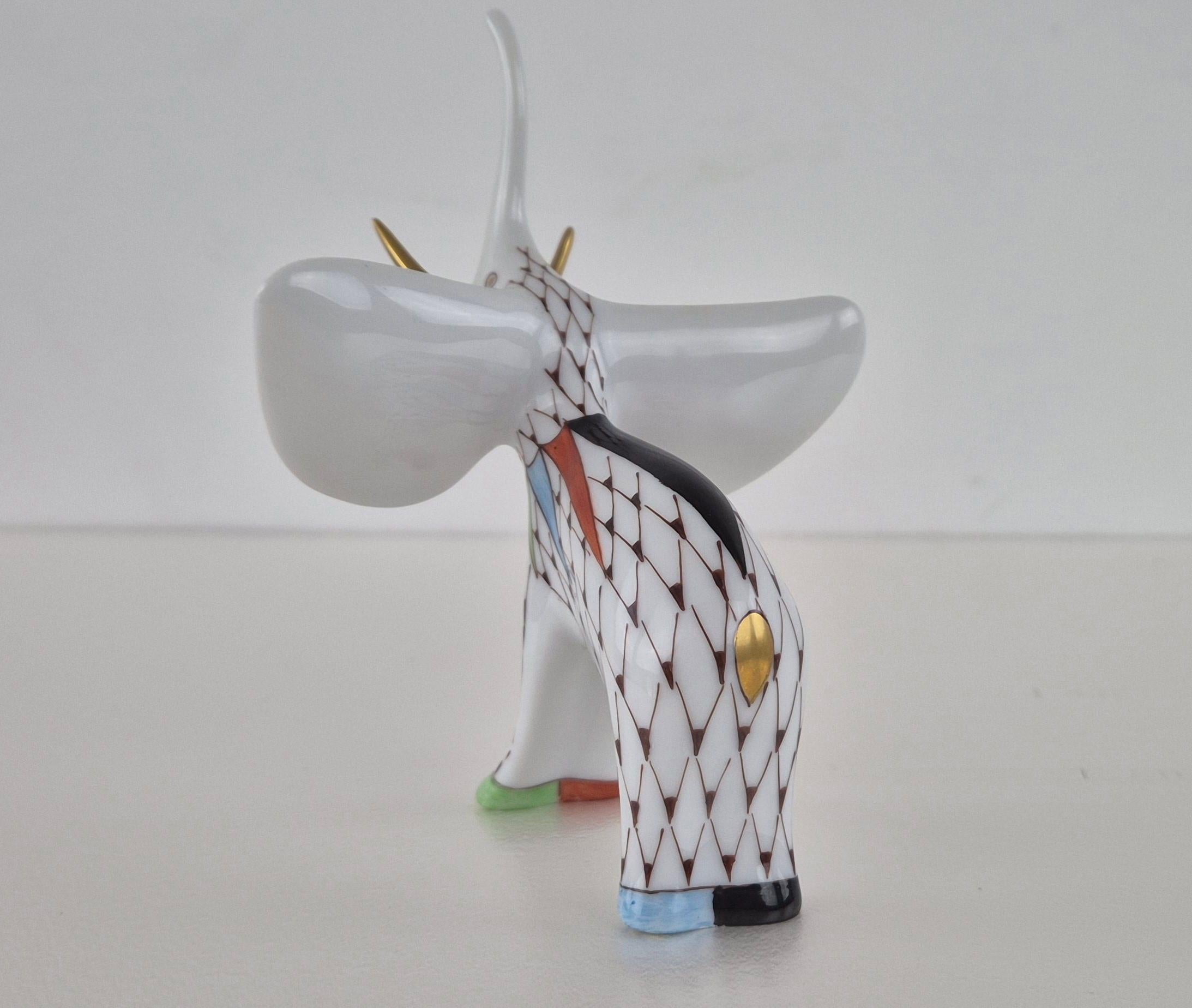 Hand-Painted Art Deco Elephant by Hollohaza