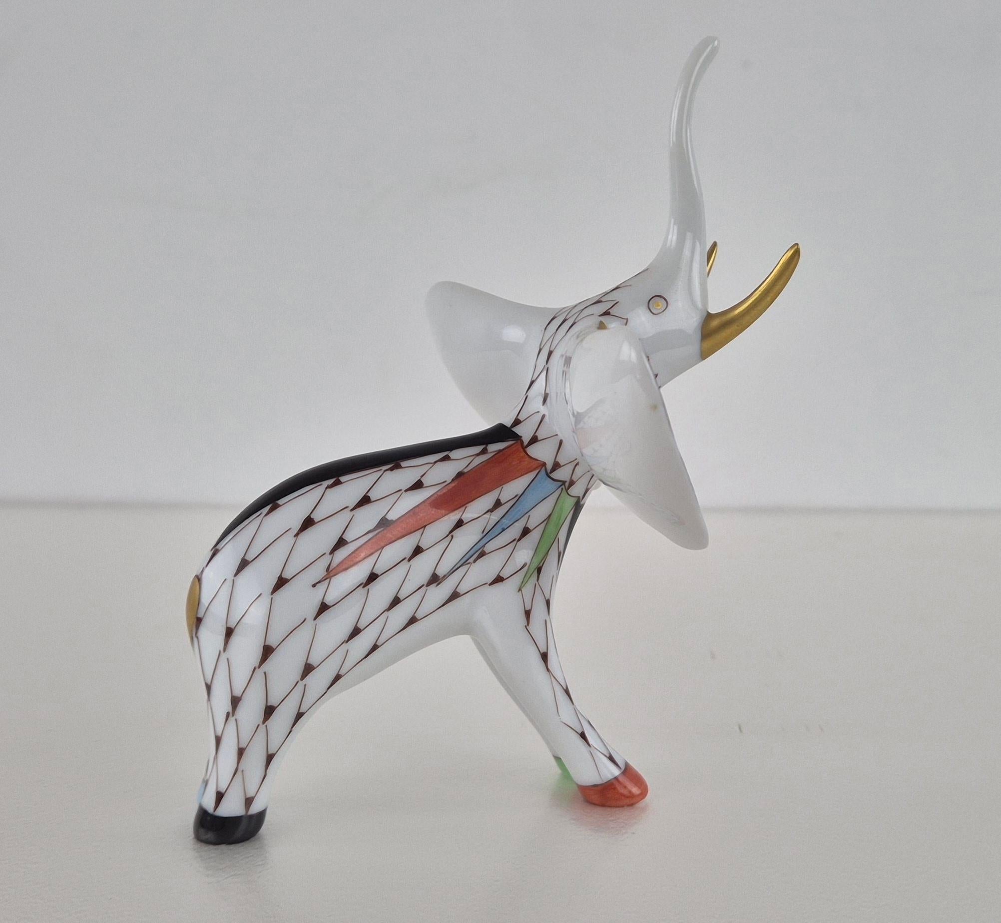Porcelain Art Deco Elephant by Hollohaza