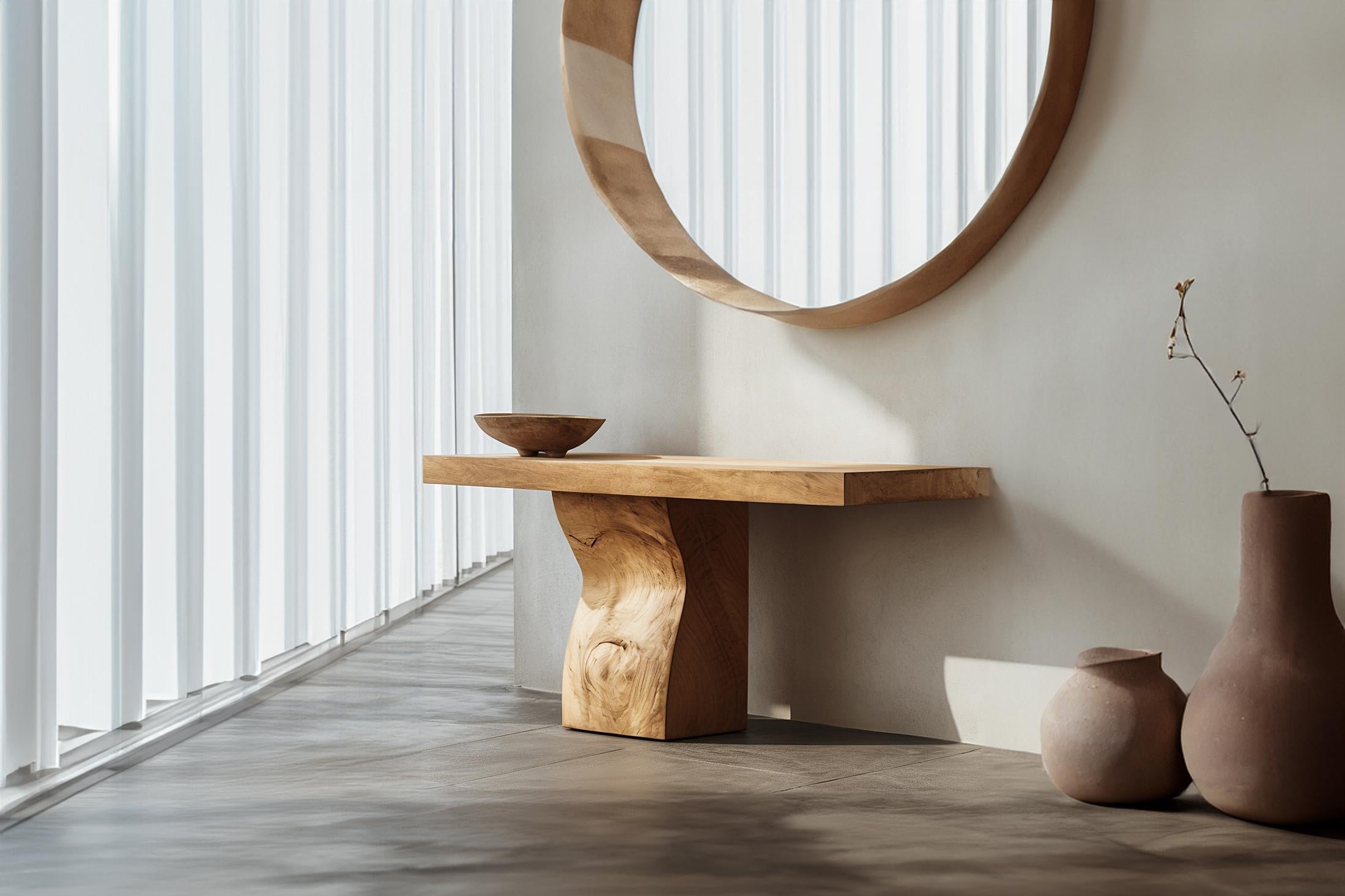 Brutalist Elefante by NONO Console 11, Stout Oak Base, Refined Top For Sale