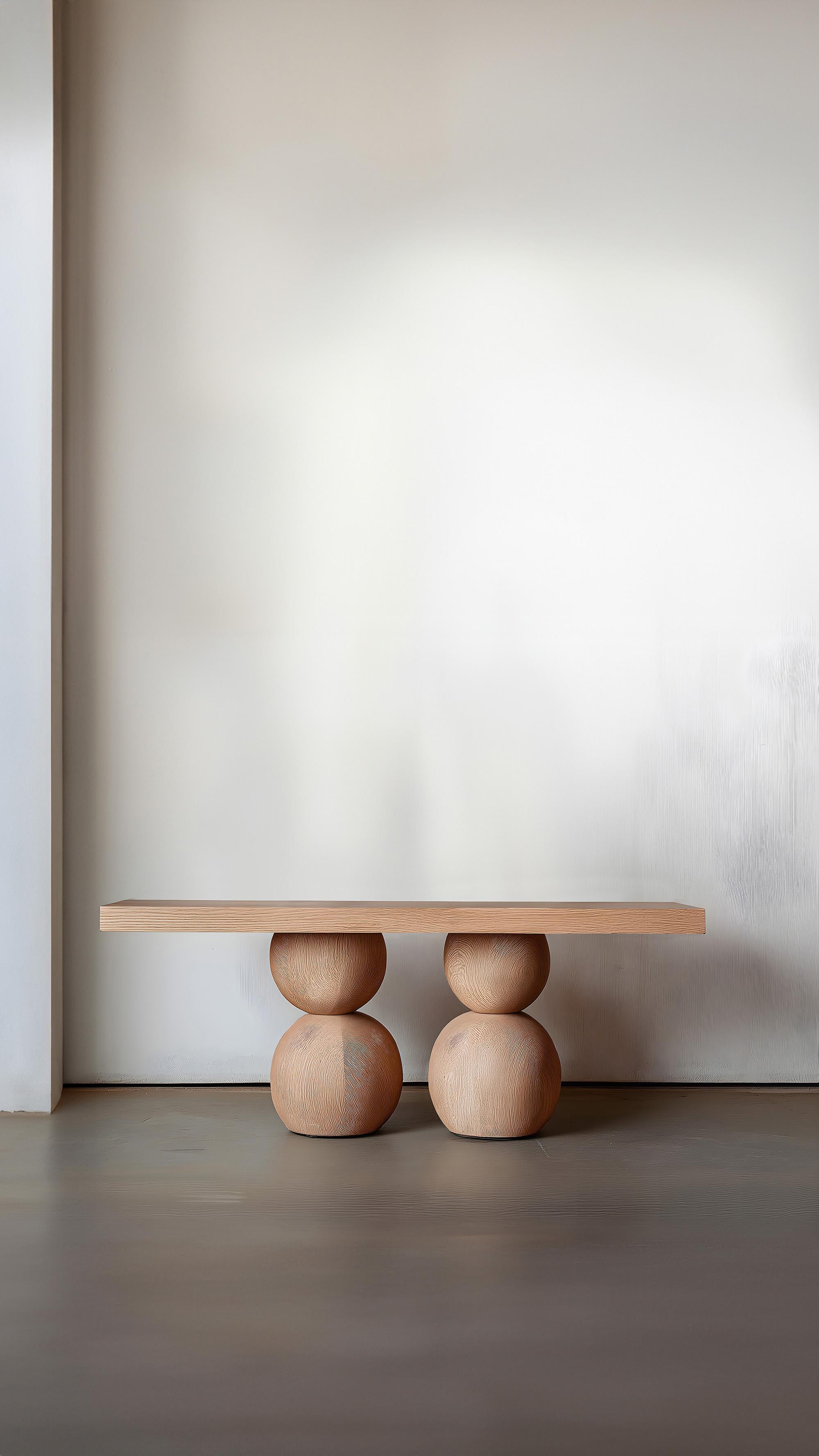 Brutalist Elefante Console Table 41, Joel Escalona, Solid Wood, Organic Curves For Sale