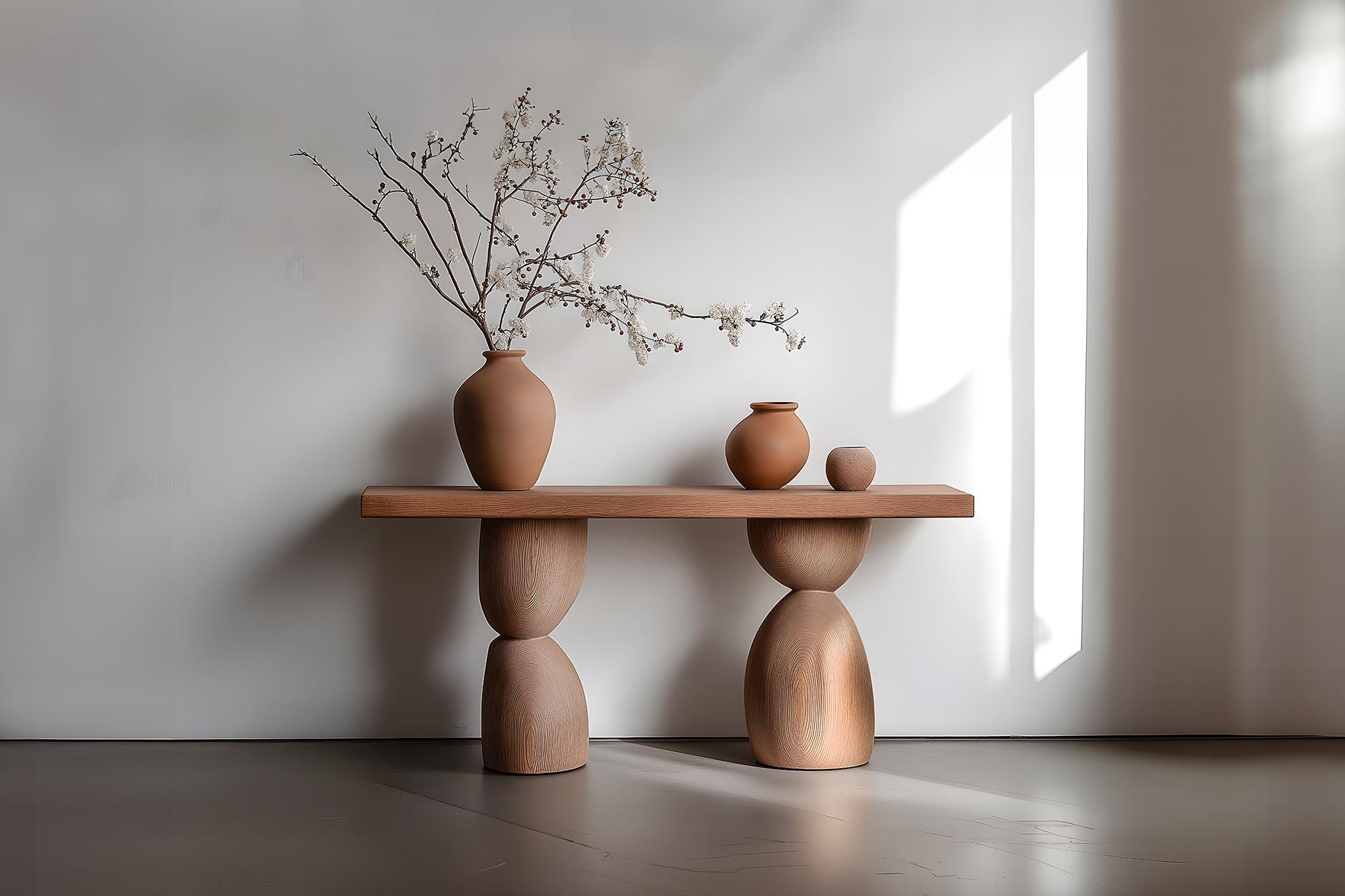 Brutalisme Elefante Console Table 45, Joel Escalona, Bold Wood Silhouette en vente