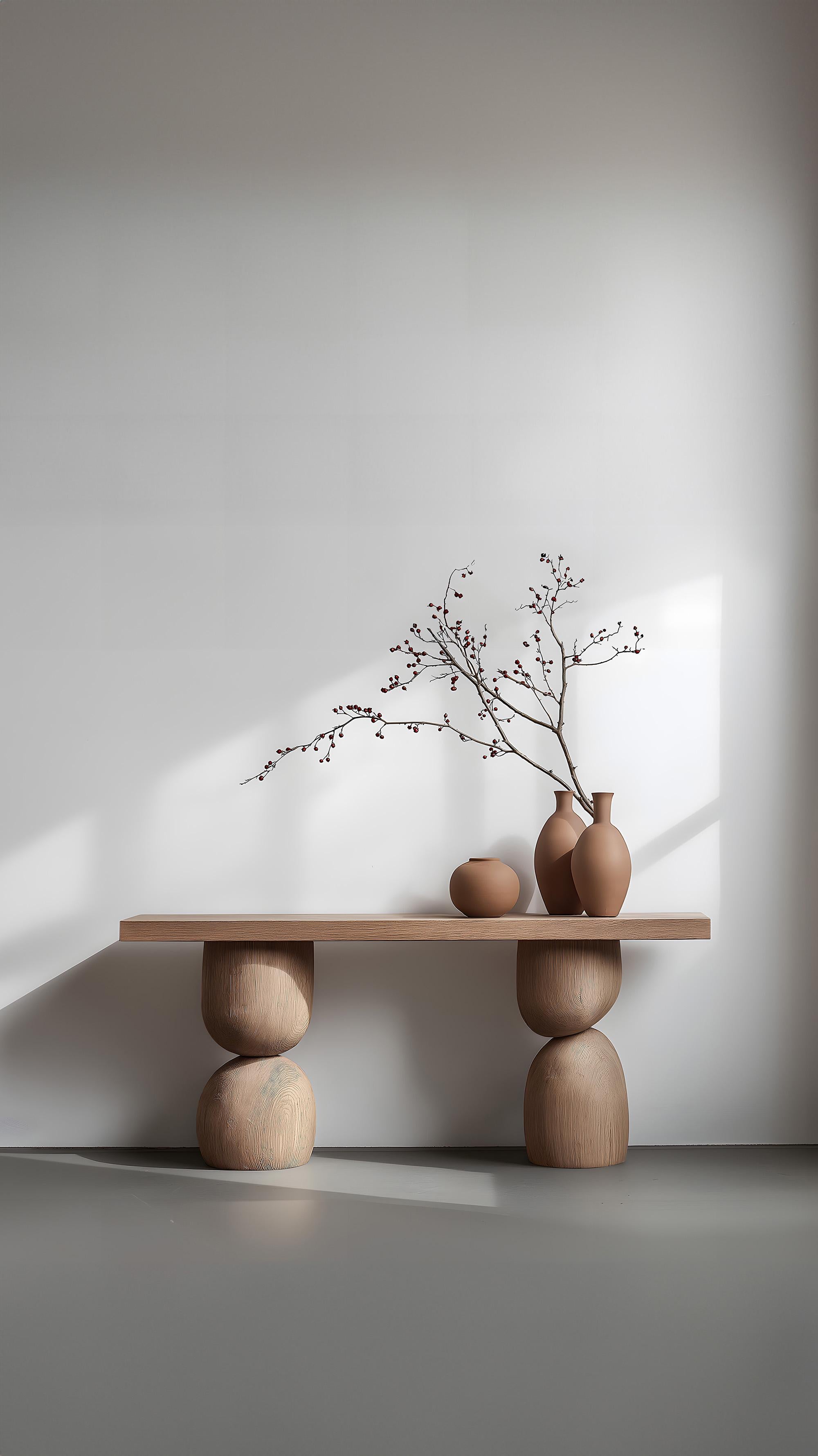 Brutalist Elefante Console Table 55, Joel Escalona, Dynamic Wood Design For Sale