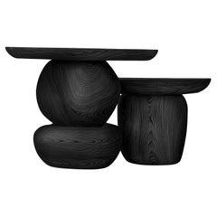 Elefante Side Table 11, Solid Walnut Wood, Heavy Aesthetic, SET OF TWO