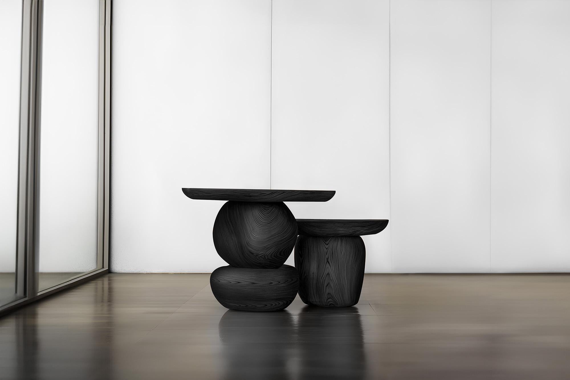 Elefante Side Table 11, Solid Walnut Wood, Heavy Aesthetic, SET OF TWO In New Condition For Sale In Ciudad de México, CDMX