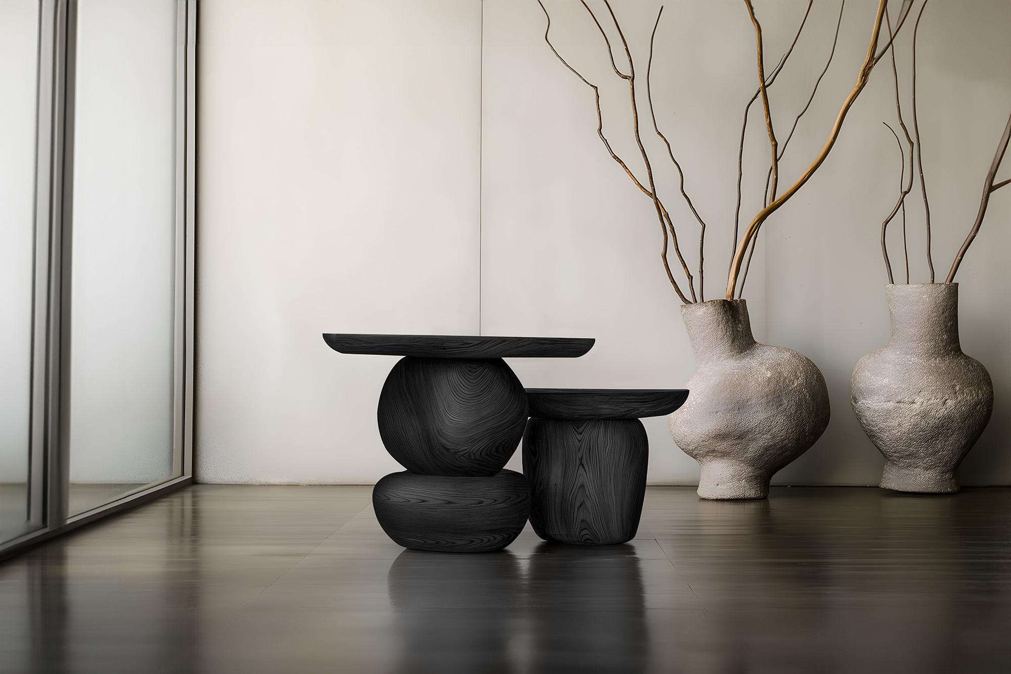 XXI secolo e contemporaneo Tavolino Elefante 11, Wood massiccio, estetica pesante, SET DI DUE TAVOLINI PICCOLI in vendita